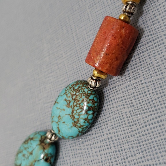 New Beautiful Natural and Genuine Multi Stone Statement Necklace - Picture 3 of 7